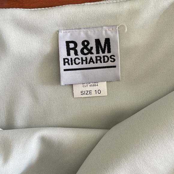 R & M Richards Sage Green Rhinestone Bridal Gown Dress - Picture 5 of 14